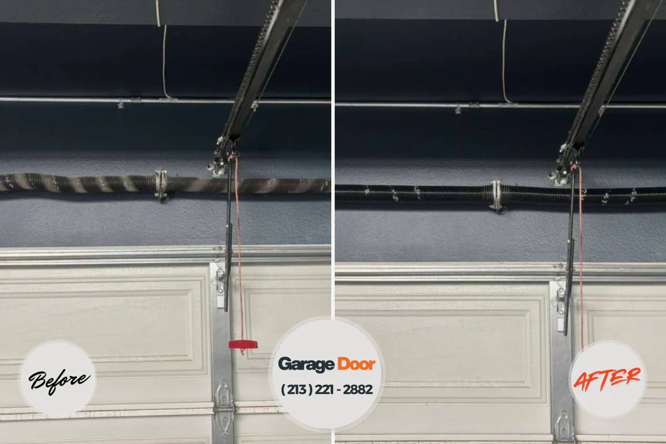 Before and after: garage door repair Lead, SD